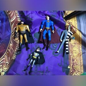 DC universe action figures bundle Batman, Robin, Superman , two-face